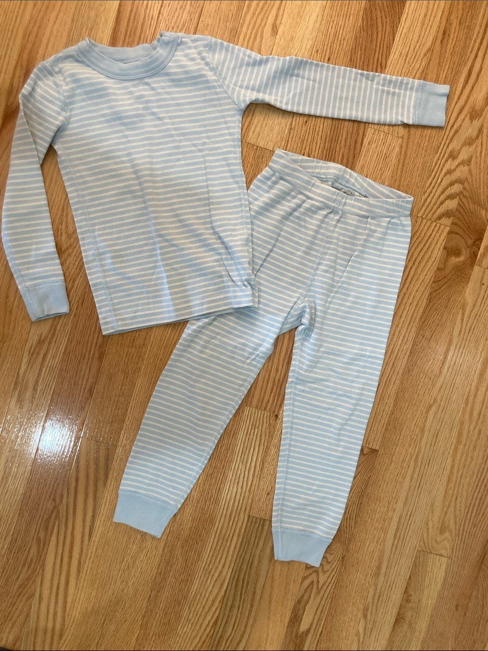 Kids Light Blue & White Stripe Pajama Set
